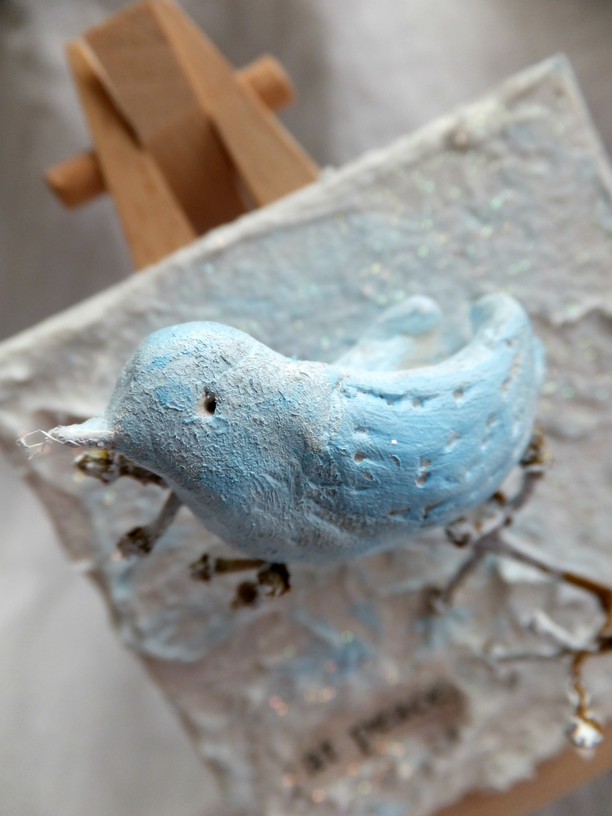 More Mini Canvases with Fiber Paste and Paper Clay - Blue Purple and ...